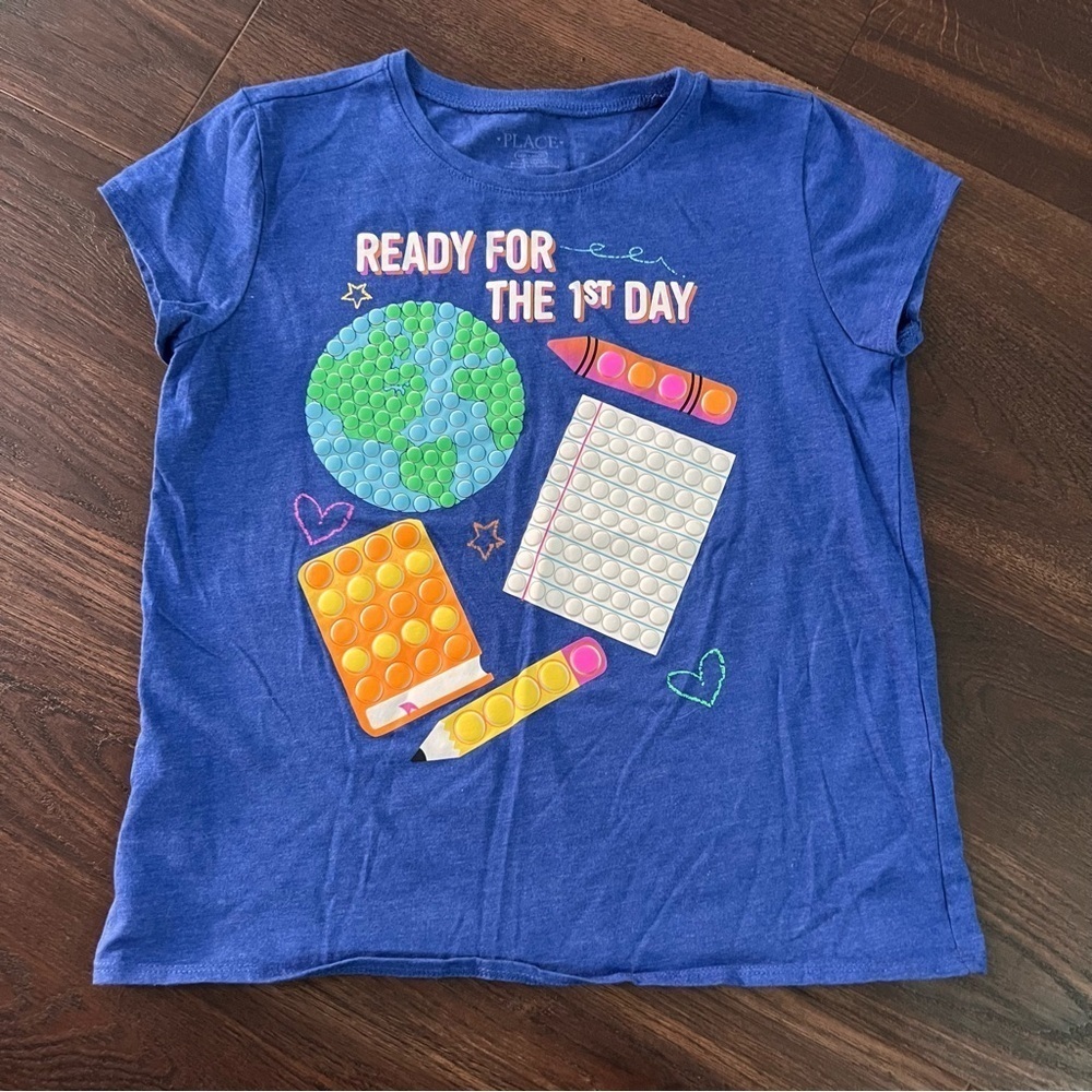 The Children's Place Blue 'Ready for the 1st Day' Tee girls 10/12